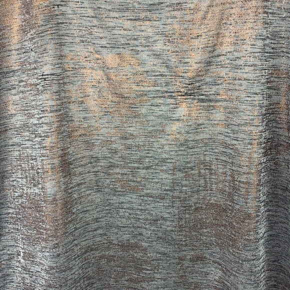 Dantelle Foil Print Step Hem Top - Metallic Copper/Silver, Size Large - Picture 3 of 7